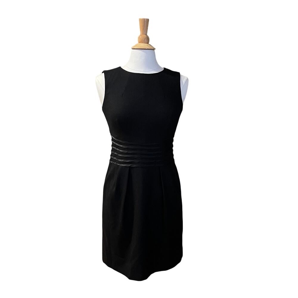 Banana Republic Wool & Silk Black Sleeveless Sheath Dress, Classic, Career, 6
